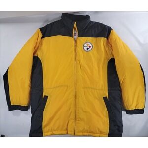VINTAGE NFL AUTHENTIC‎ PITTSBURGH STEELERS FLEECE LINED PUFF JACKET SZ XL/EX EUC
